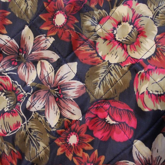 Chromatic by Totes quilted floral print cream rain coat size Large - Picture 2 of 6